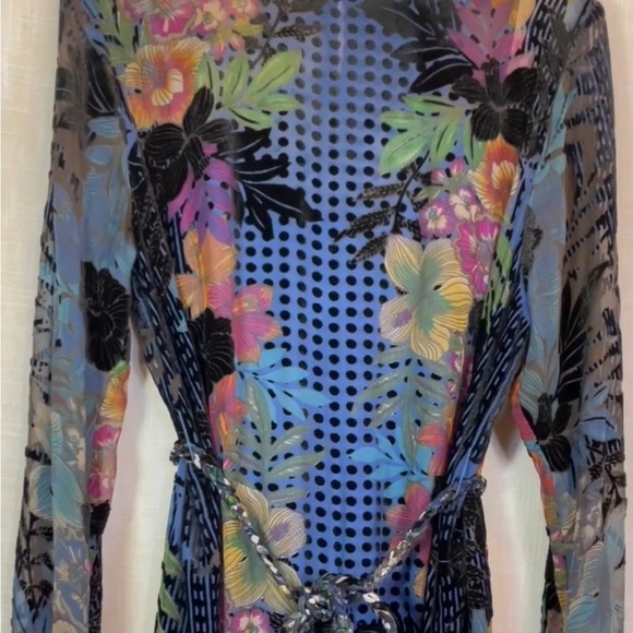 Johnny Was velvet embroidered LANAI BURNOUT PIPPA DRESS NWT - Picture 14 of 15